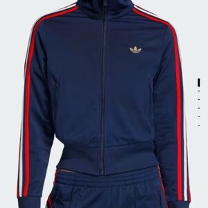 Adidas Women's Navy and Red Track Jacket